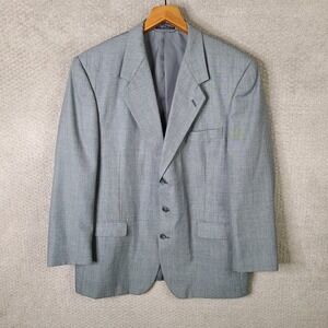 Gianelli Jacket Mens 46L Gray Blazer Wool Blend 3 Button Formal Suit Coat